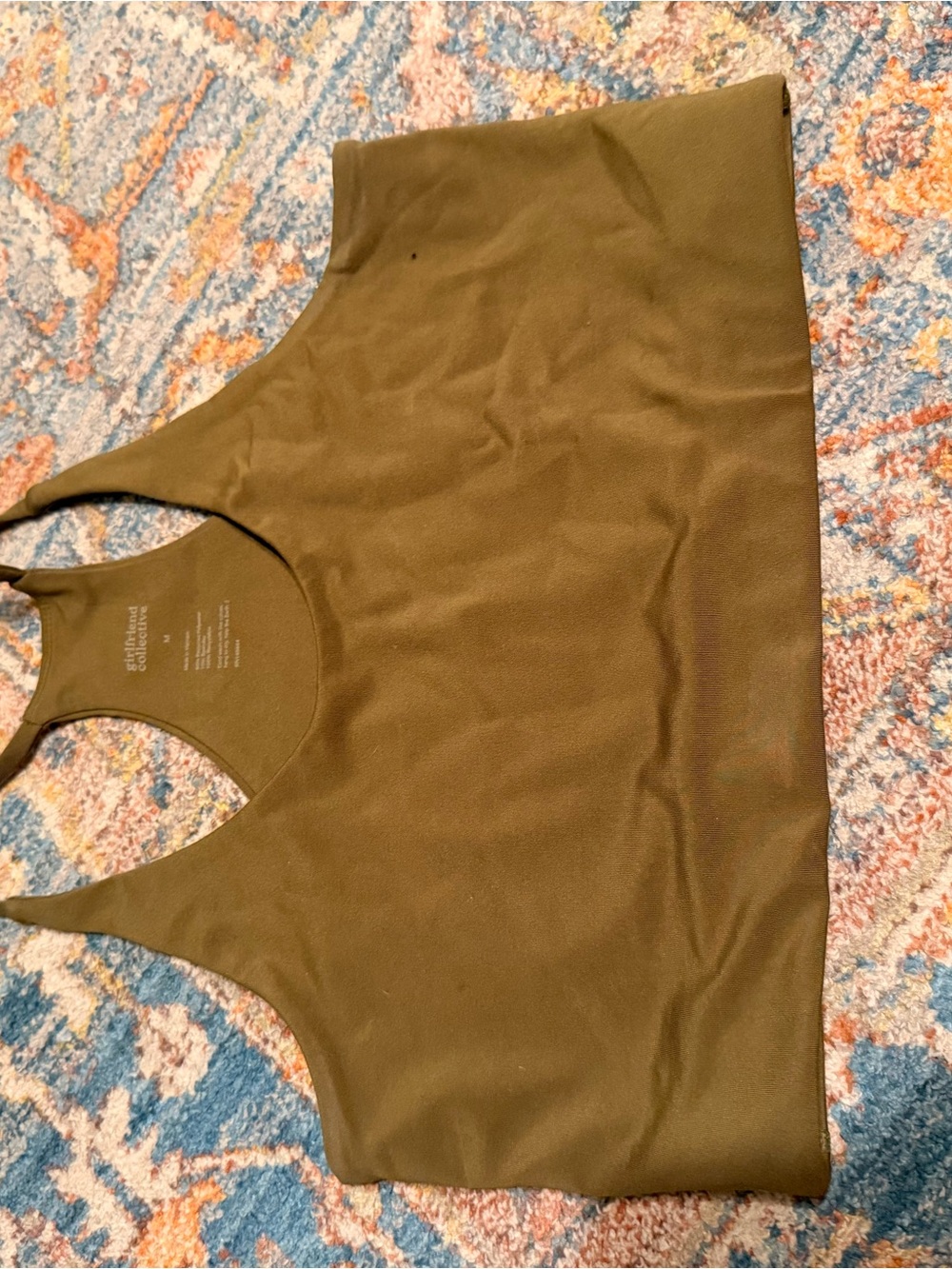 Girlfriend Collective Olive Green Women's Racerback Crop Tank Top